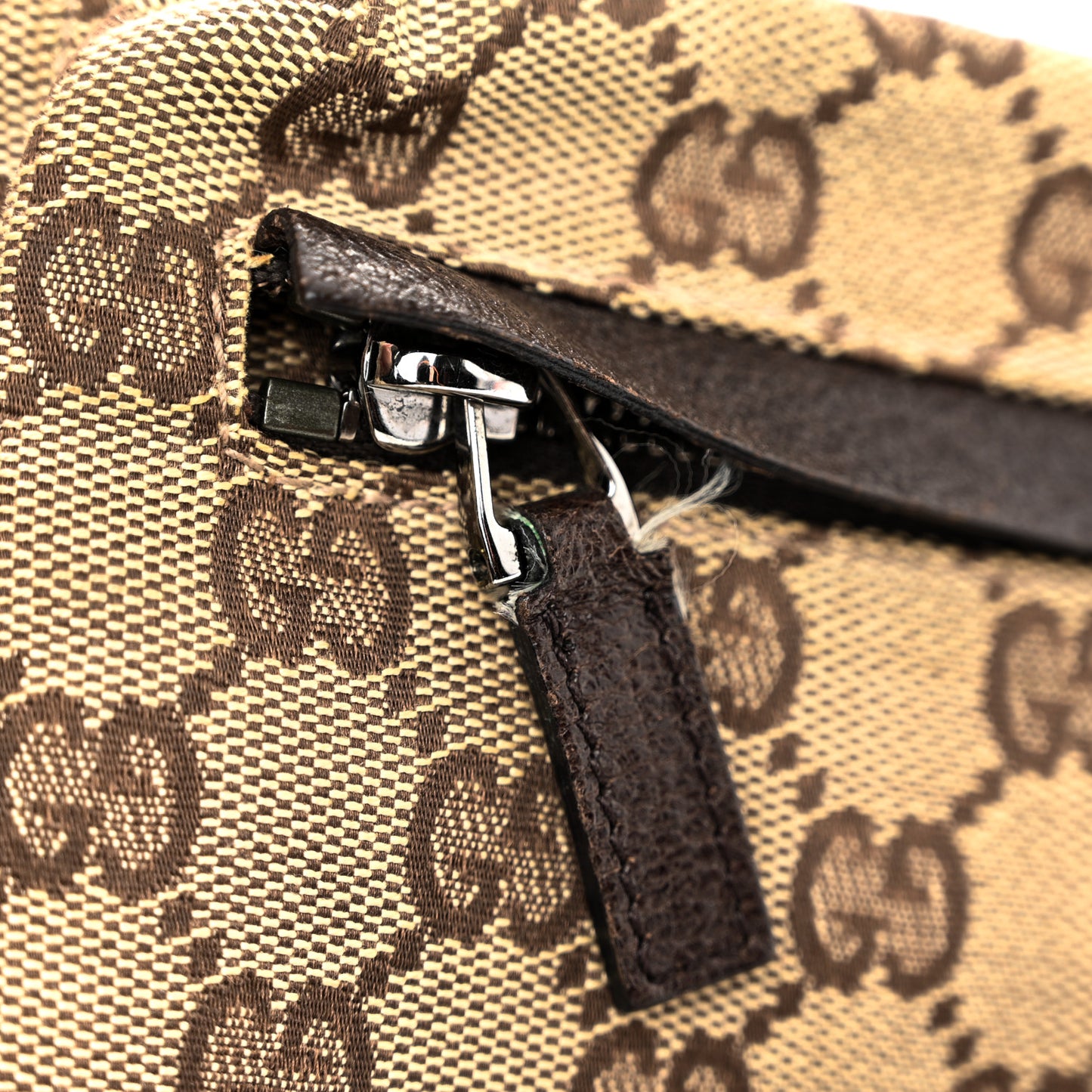 GG Monogram Double Pocket Belt Bag Dark Brown