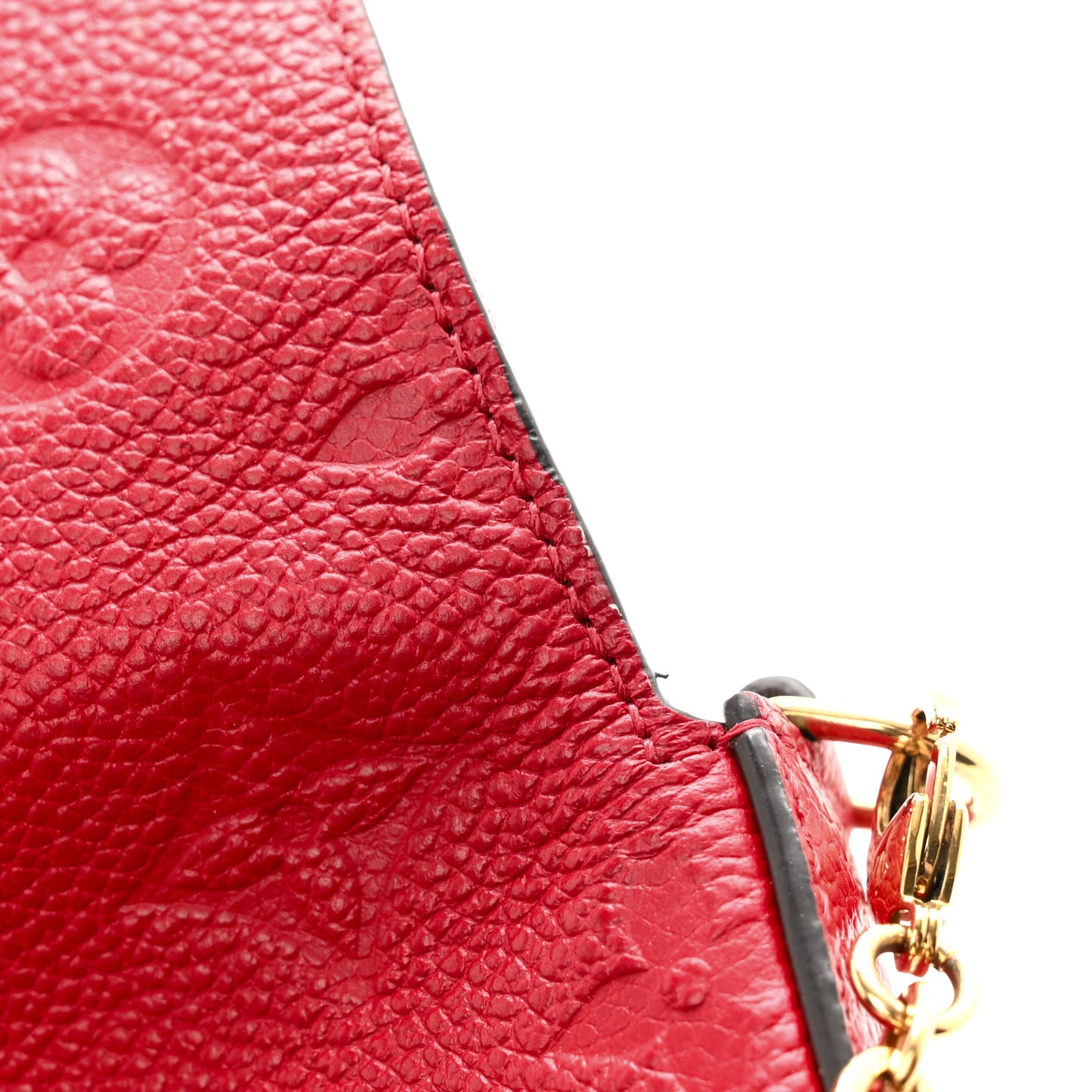 LOUIS VUITTON Empreinte Pochette Felicie Chain Wallet Cherry