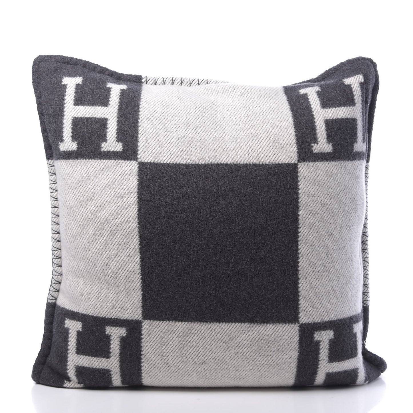 Wool Cashmere Avalon Pillow PM Ecru Gris Fonce