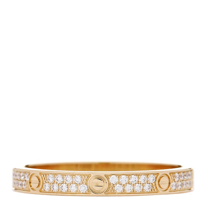 Cartier 18K Yellow Gold Diamond 2.6mm LOVE Paved Band Ring 55 7.25 3 of 5