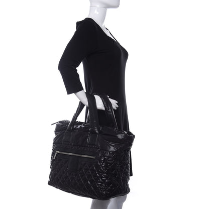 Chanel Nylon Quilted Large Coco Cocoon Tote Black 2 of 10