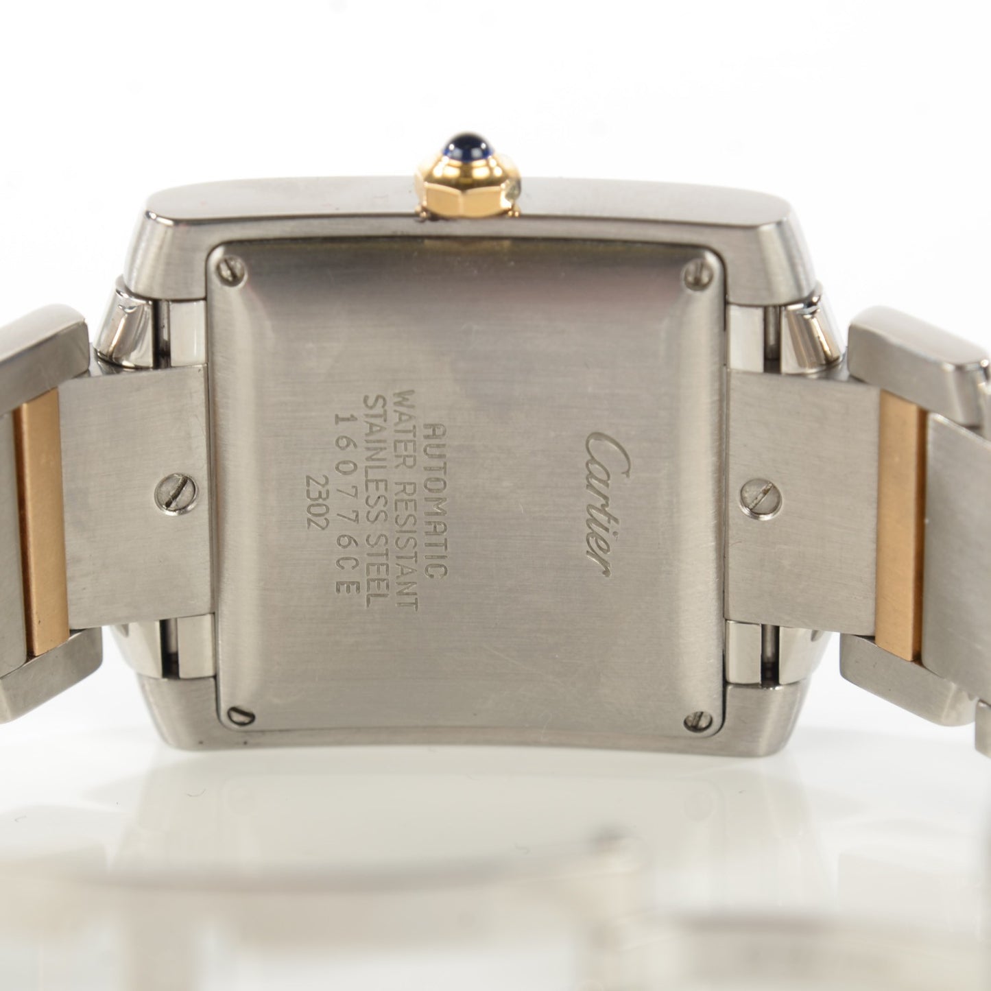 Stainless Steel 18K Yellow Gold 28mm Tank Francaise Automatic Watch
