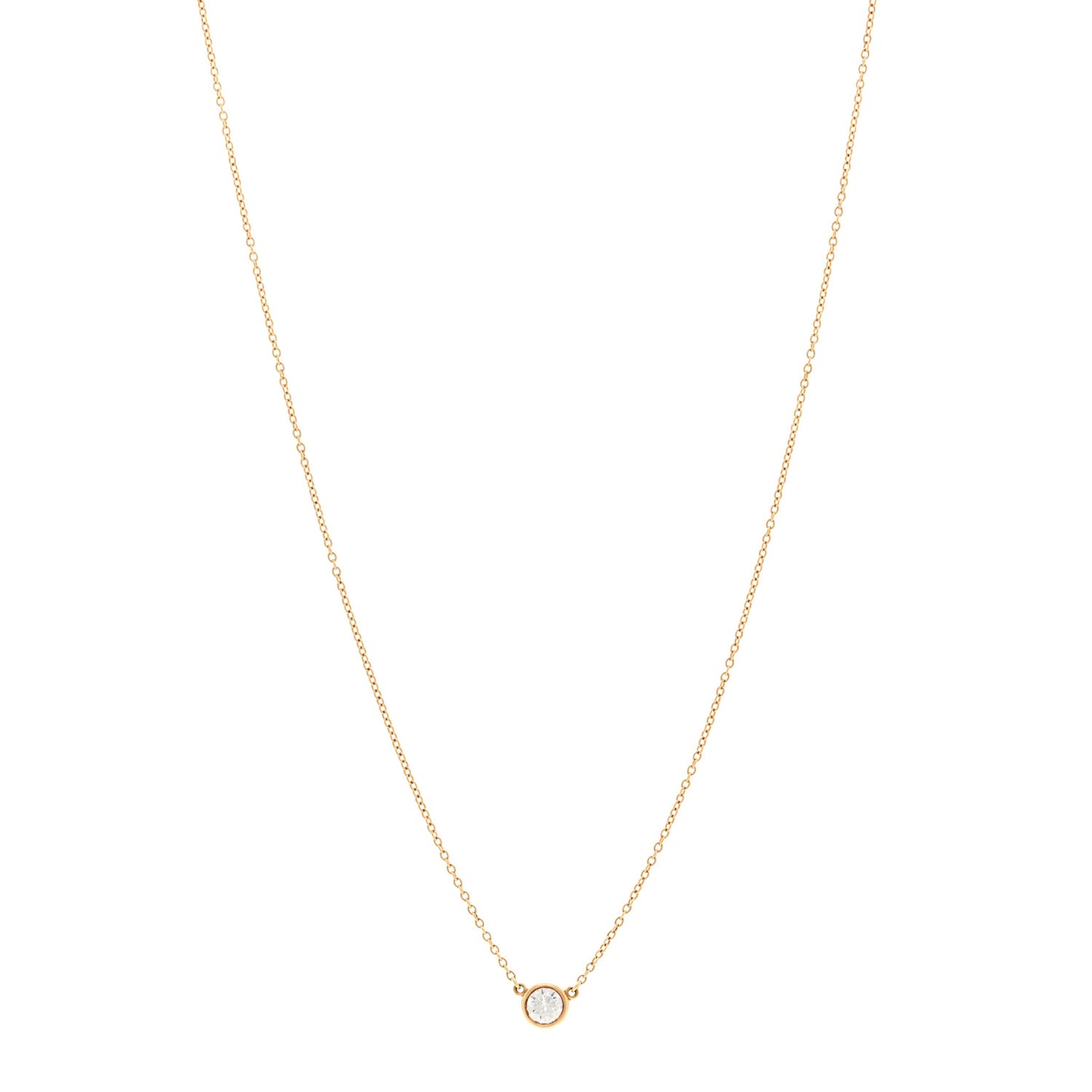 18K Yellow Gold Diamond .26ct Elsa Peretti Diamonds by the Yard Pendant Necklace