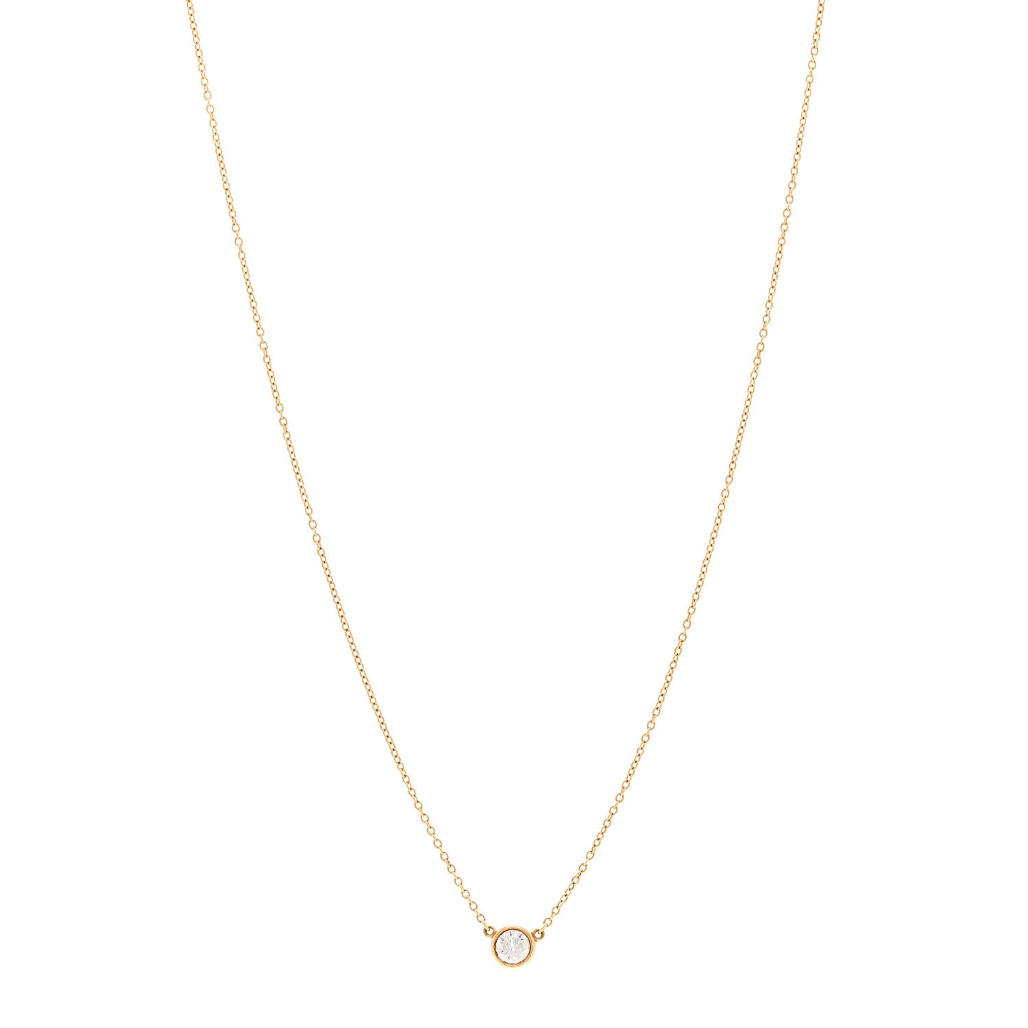 Tiffany 18K Yellow Gold Diamond .26ct Elsa Peretti Diamonds by the Yard Pendant Necklace 1 of 5