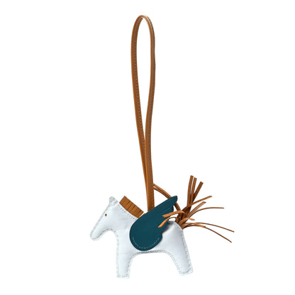 Hermes Milo Lambskin Grigri Rodeo Pegase Horse Bag Charm PM Bleu Brume Sesame Vert Bosphore 1 of 4