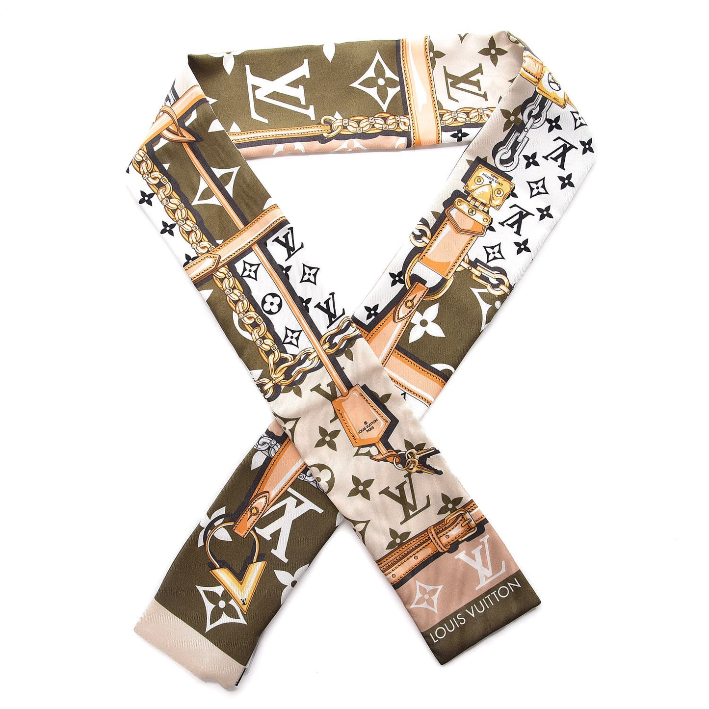 Silk Monogram Giant Confidential Bandeau Kaki
