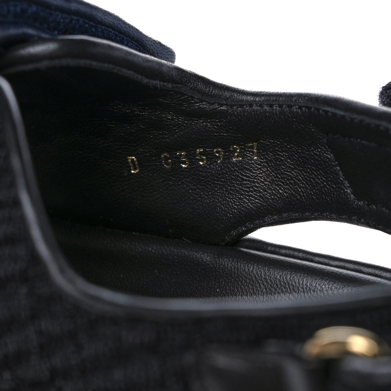 Chanel Knit Fabric Velcro Dad Sandals 40 Black Dark Blue Light Blue 8 of 9