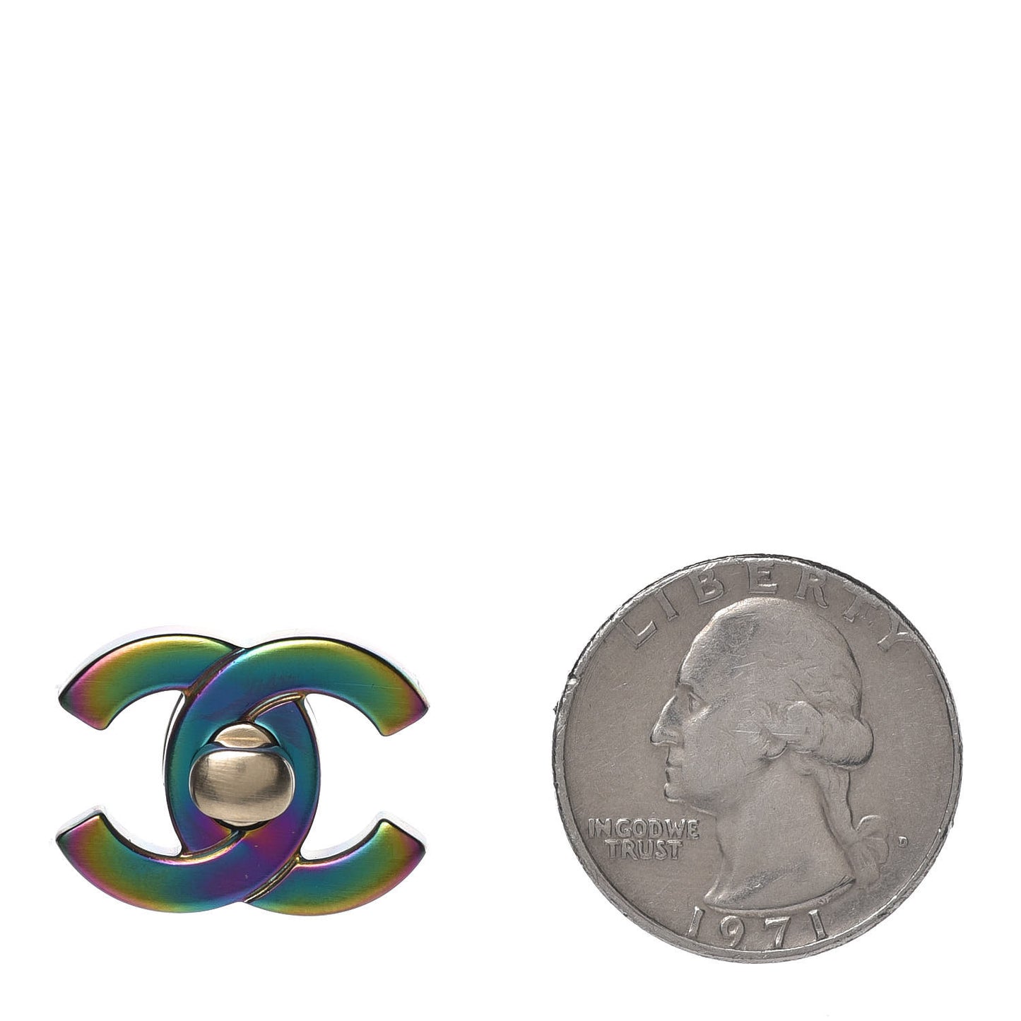 Metal CC Turnlock Interchangeable Earrings Gold