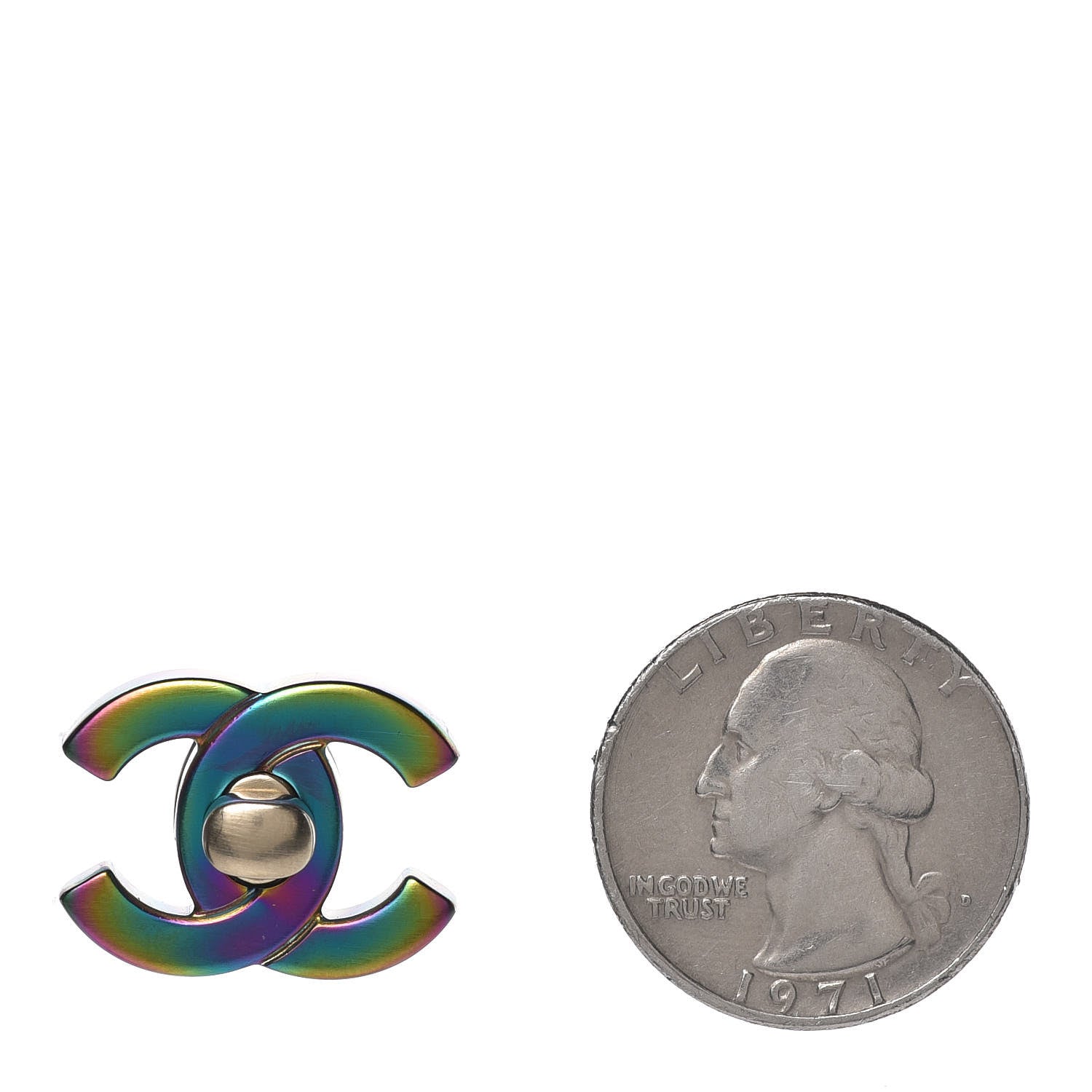 Chanel Metal CC Turnlock Interchangeable Earrings Gold 2 of 8