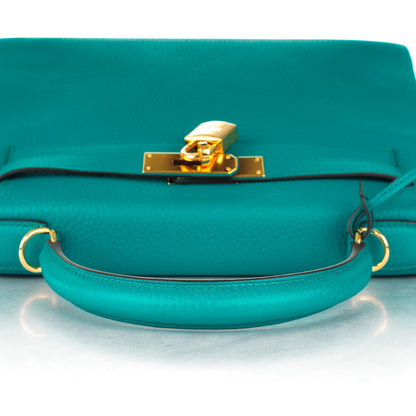 Hermes Taurillon Clemence Kelly Retourne 28 Bleu Paon 12 of 24