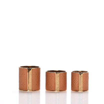 Louis Vuitton Calfskin Monogram Embossed Skin 3 Ring Set L 3 of 5