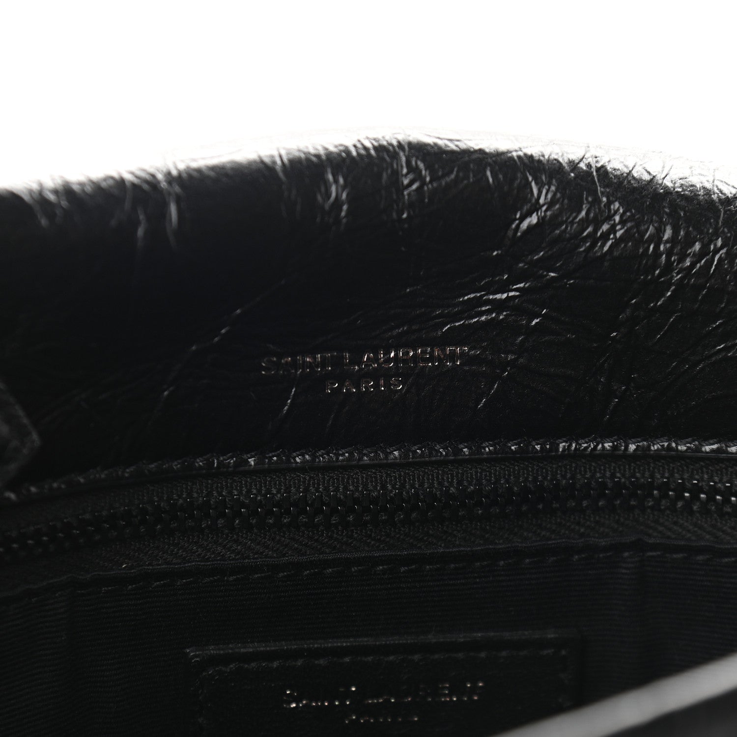 Saint Laurent Crinkled Calfskin Matelasse Monogram Medium Niki Chain Satchel Black 6 of 9