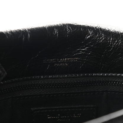 Saint Laurent Crinkled Calfskin Matelasse Monogram Medium Niki Chain Satchel Black 6 of 9