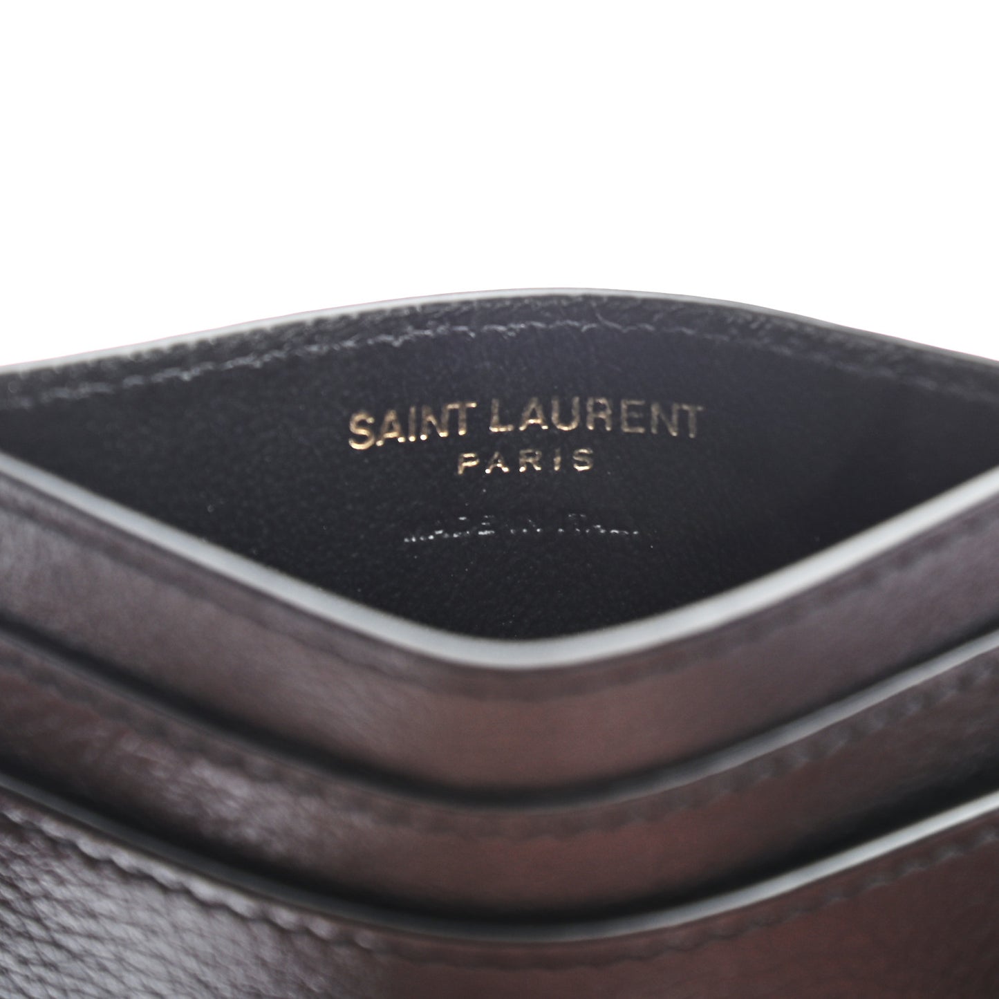Grained Calfskin Credit Card Case Black