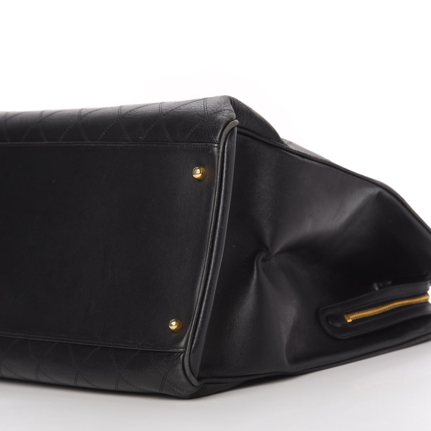 Calfskin Stitched XL Weekender Black