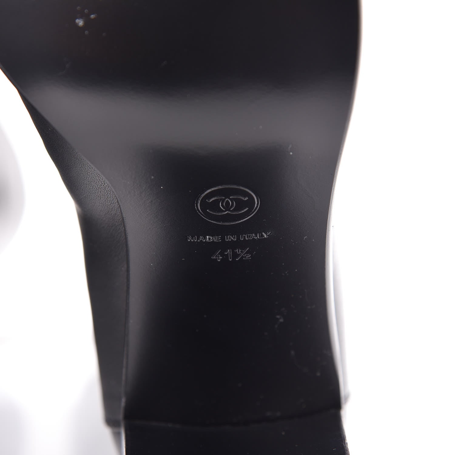 Chanel Calfskin Tall CC Boots 41.5 Black 6 of 7