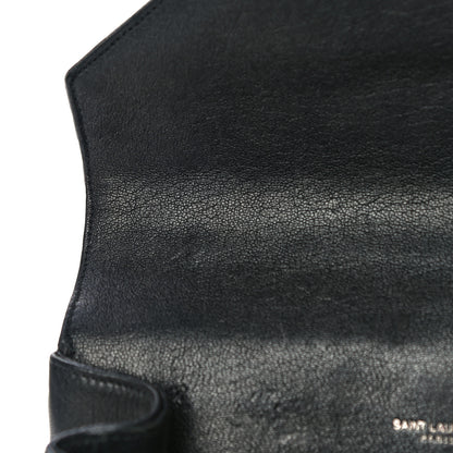 Saint Laurent Sheepskin Matelasse Chevron Monogram Medium College Bag Black 12 of 20