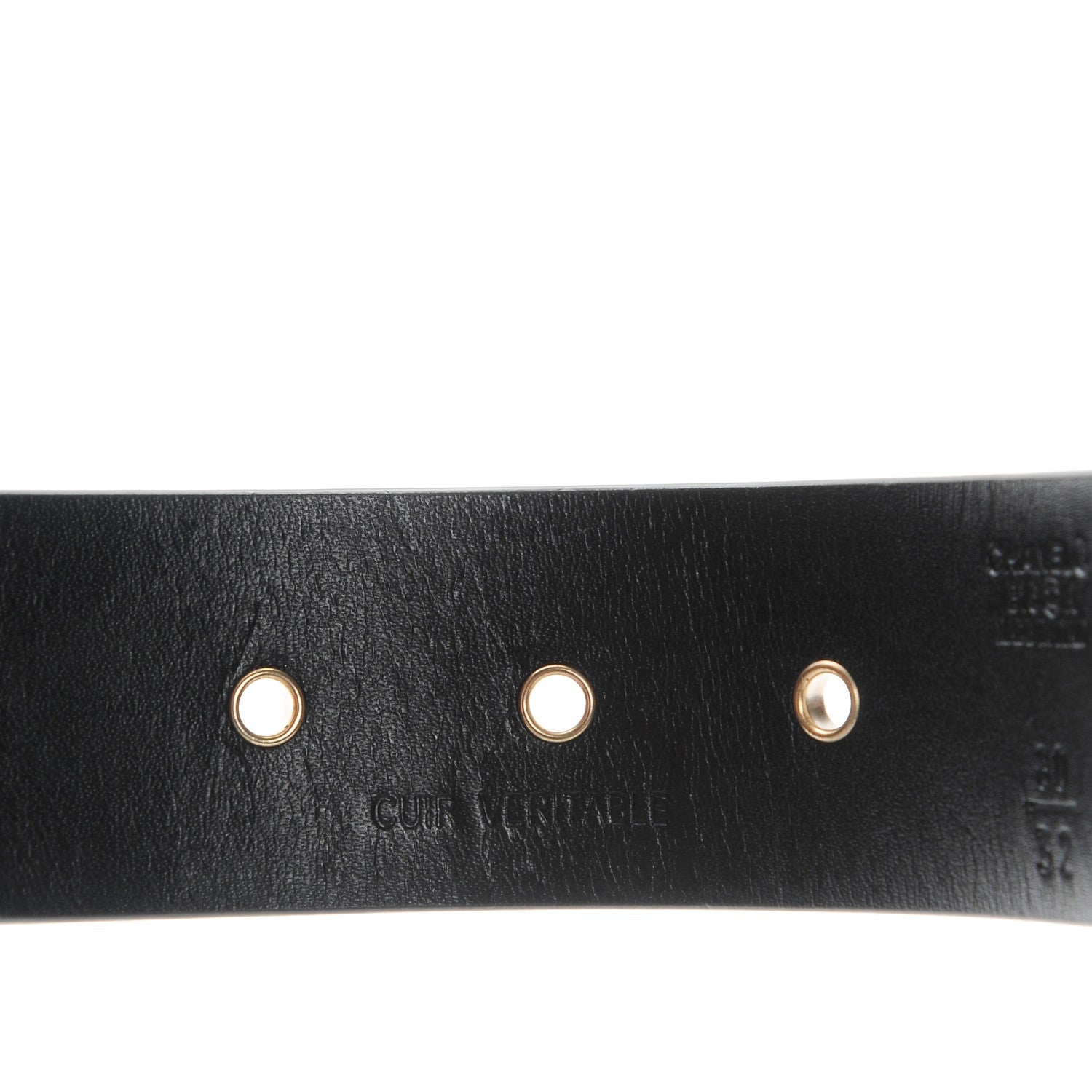 Chanel Calfskin Cross Stitch Grommet Belt 80 32 Black 5 of 6
