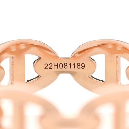 Hermes 18K Rose Gold PM Chaine d'Ancre Enchainee Ring 53 6.5 6 of 9