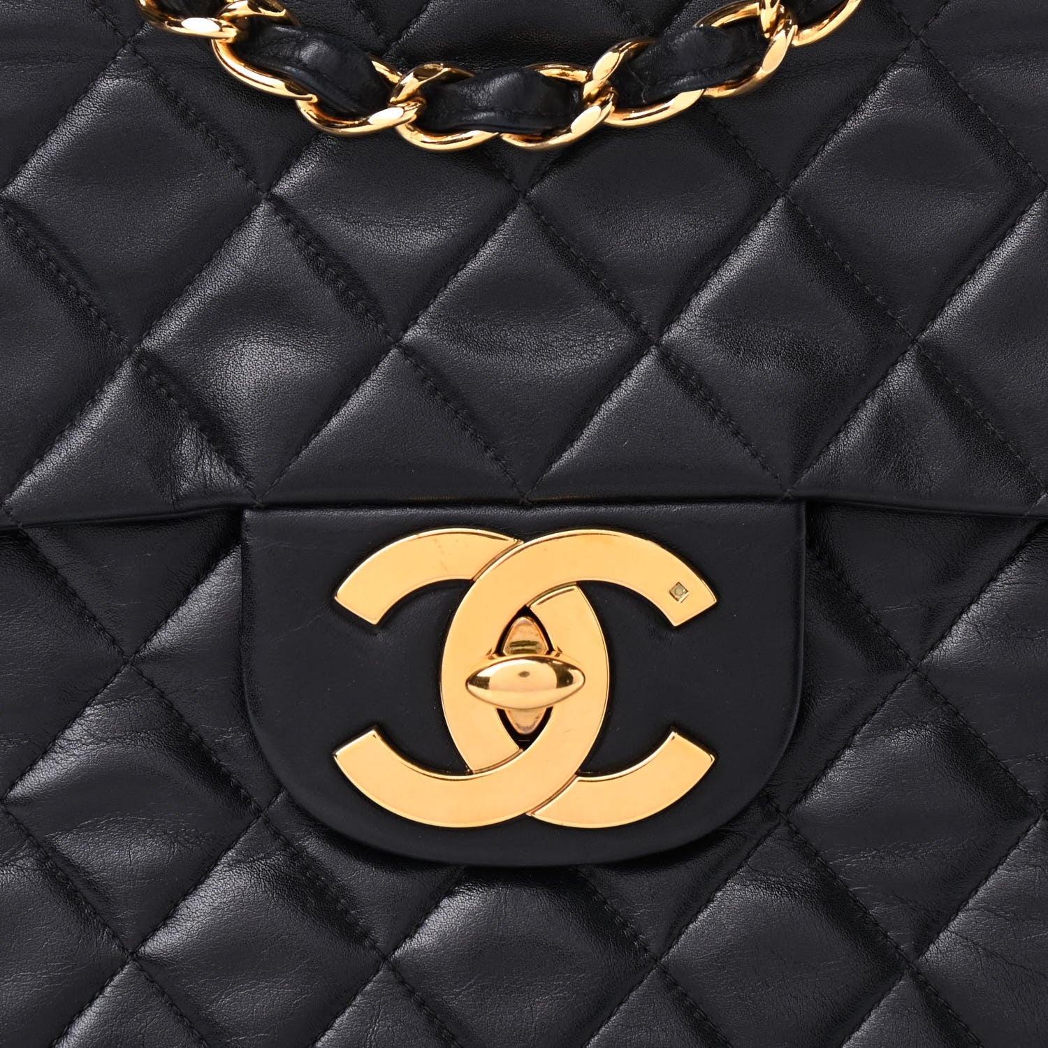 Chanel Lambskin Quilted XL Jumbo Single Flap Black 11 of 14