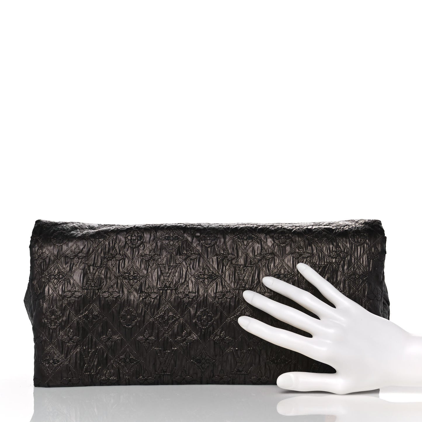 Jacquard Quilted Monogram Limelight Clutch GM Black