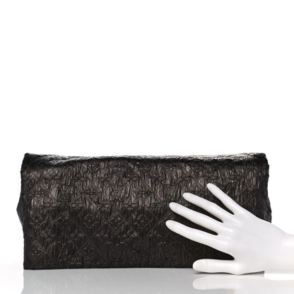 Louis Vuitton Jacquard Quilted Monogram Limelight Clutch GM Black 3 of 9
