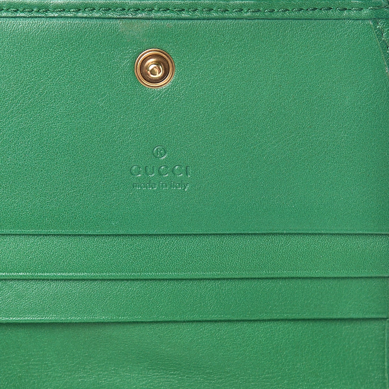 Gucci Calfskin Matelasse GG Marmont Card Case Wallet Emerald 5 of 11