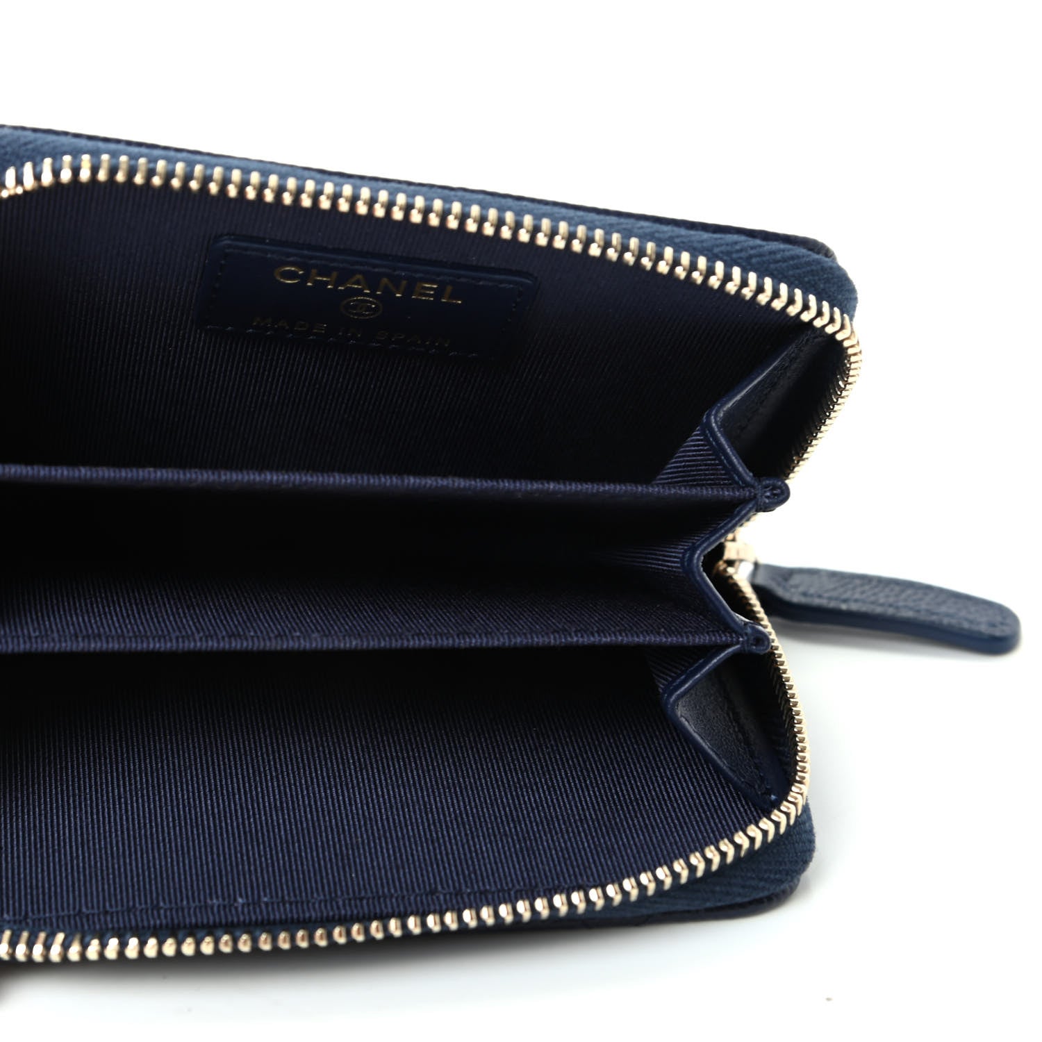 Chanel Caviar Quilted Zip Card Holder Navy 5 of 8