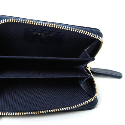 Chanel Caviar Quilted Zip Card Holder Navy 5 of 8