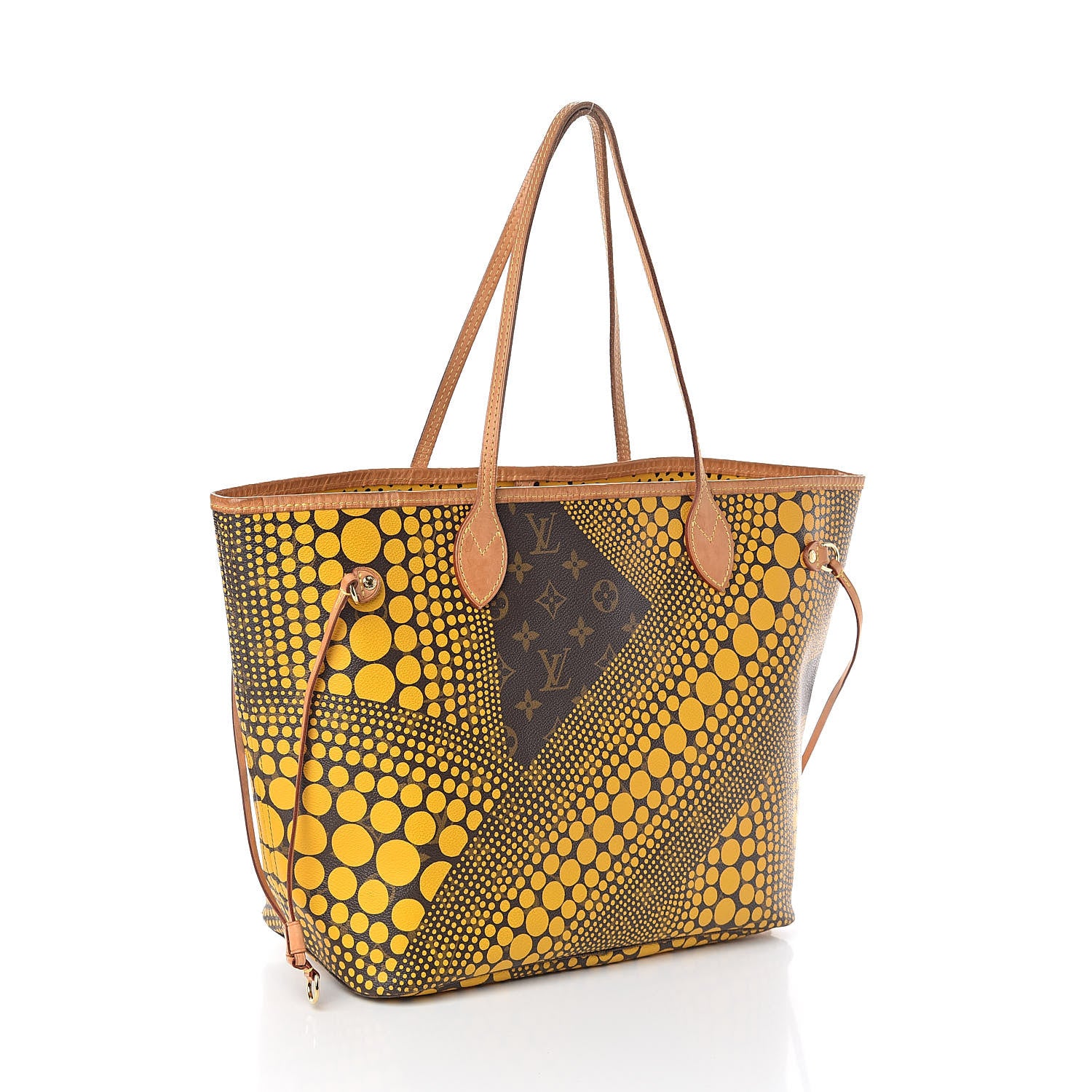 Louis Vuitton Monogram Kusama Waves Neverfull MM Yellow 3 of 10