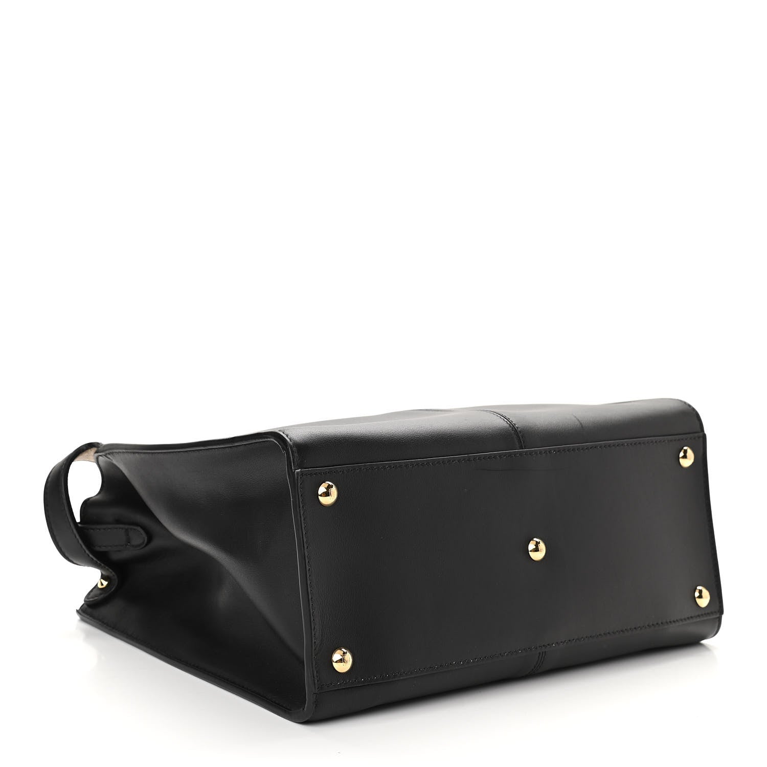 Fendi Vitello Seta Glazed Fabric FF 1974 Medium Peekaboo X-Lite Black Mogano Panna 4 of 9