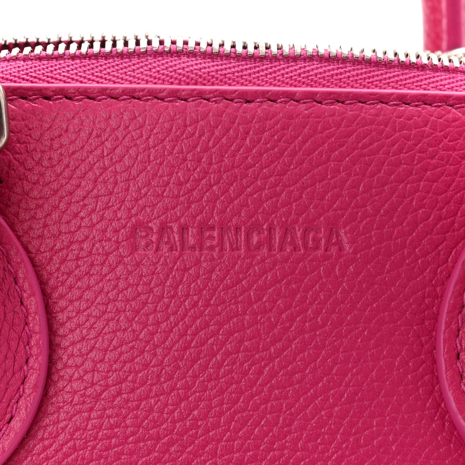 Balenciaga Grained Calfskin Logo XXS Ville Top Handle Bag Violet White 6 of 10