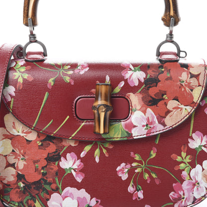Gucci Shangai Calfskin Blooms Print Small Classic Bamboo Top Handle Bag Romantic Ceries Multicolor 7 of 9