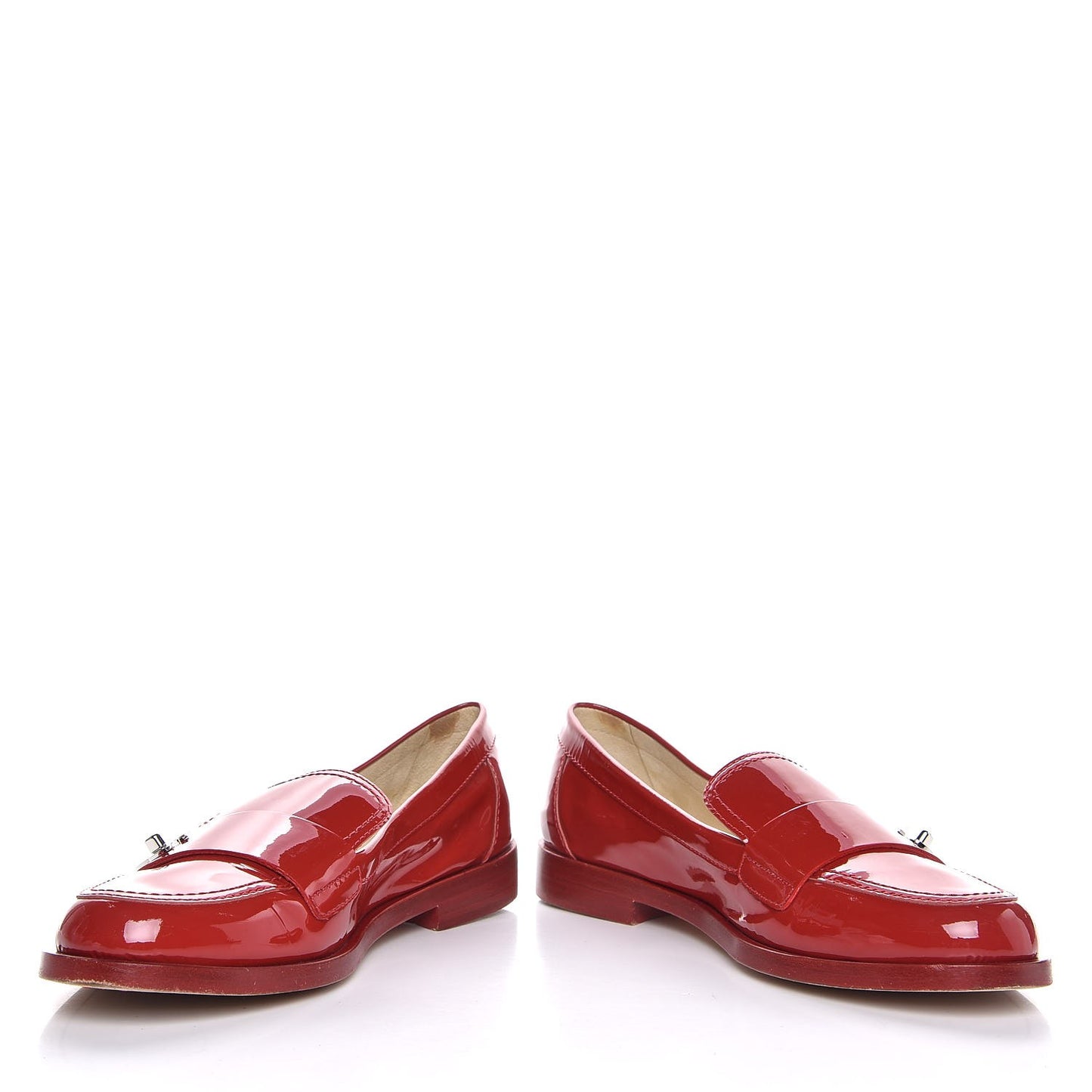 Patent CC Turnlock Mocassin Loafers 36.5 Red