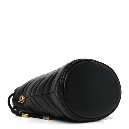 Gucci Calfskin Matelasse Mini GG Marmont 2.0 Bucket Bag Black 4 of 10