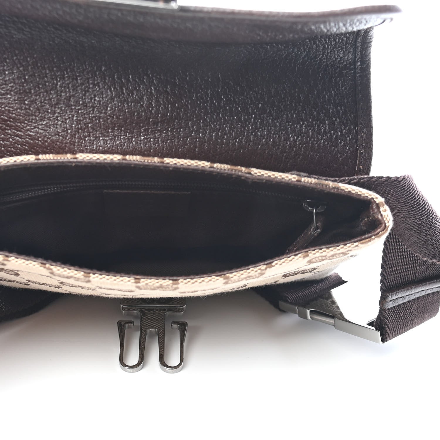 Gucci Monogram Waist Pouch Bag Dark Brown 5 of 9