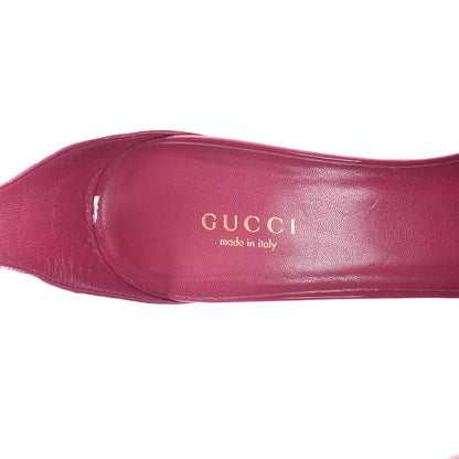 Gucci Patent Bright Bit Ankle Sandals 37.5 Shocking Pink 10 of 10