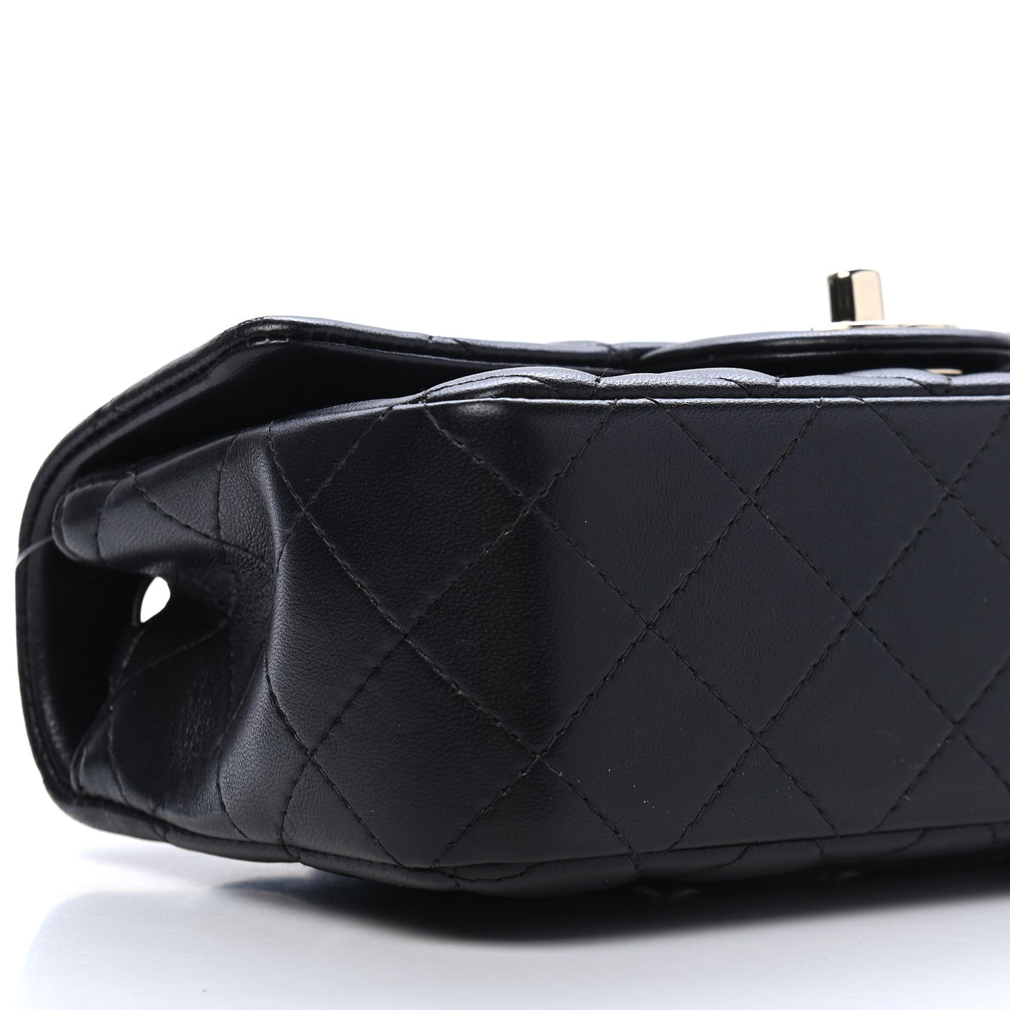 Lambskin Quilted Mini Rectangular Flap Black
