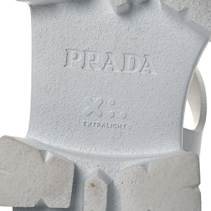 Prada Foam Rubber Metal Triangle Logo Monolith 55mm Cage Sandals 41 White 8 of 16