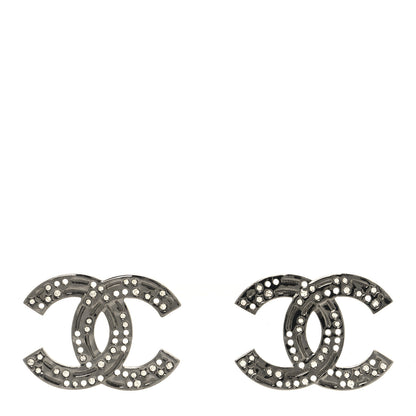 Chanel Ruthenium Crystal CC Earrings 1 of 5
