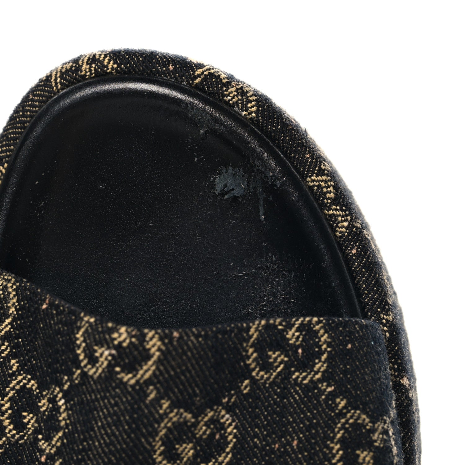 Gucci Jacquard Black Denim GG Monogram Angelina Platform 55mm Slide Sandals 39 Black Ivory 10 of 11