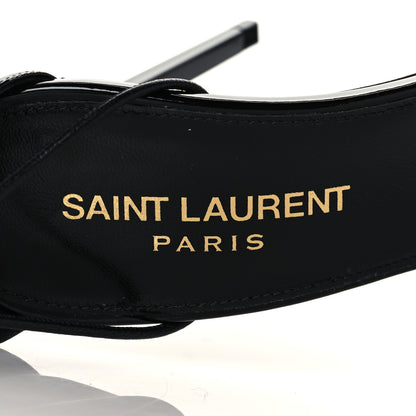 Saint Laurent Tassel Embellished Calfskin Ankle-Wrap Sandals 35 Black 8 of 9