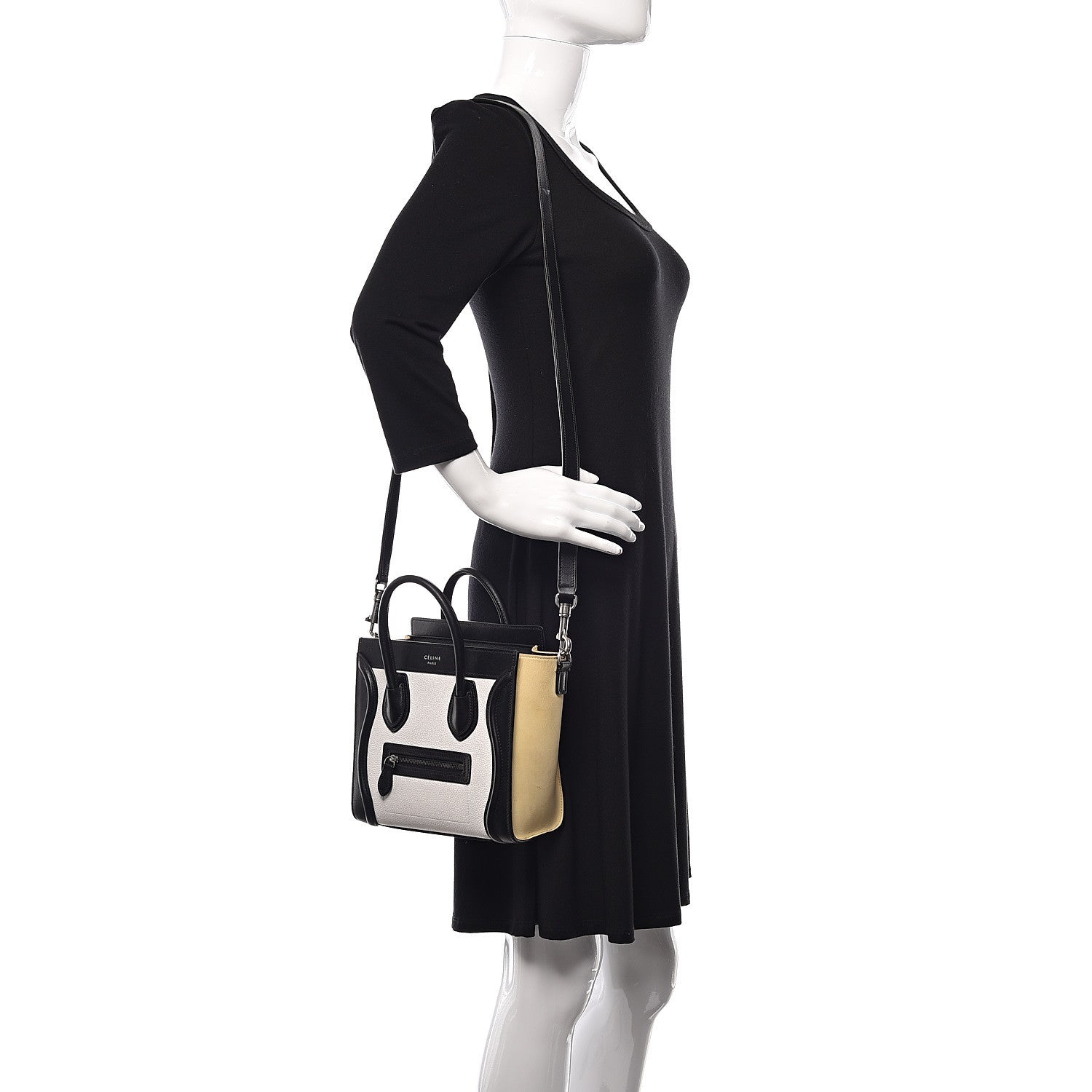 Celine Grained Baby Calfskin Nubuck Nano Tri-Color Luggage White 2 of 11