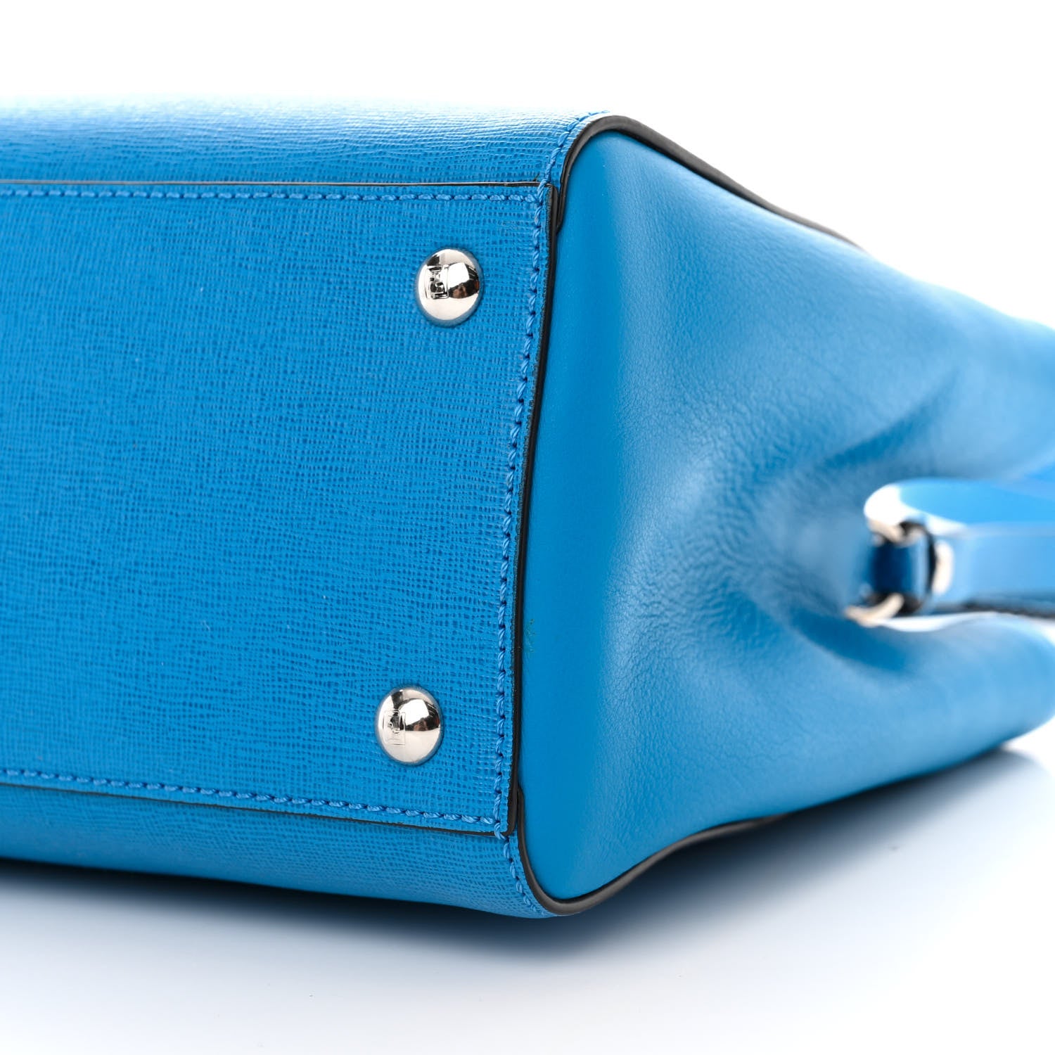 Fendi Vitello Elite Petite 2Jours Tote Blue Royal 9 of 12