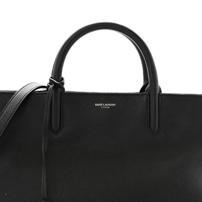 Saint Laurent Grained Calfskin Small Cabas Rive Gauche Black 8 of 12