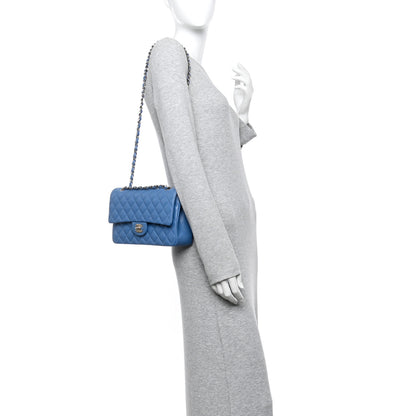Chanel Caviar Quilted Medium Double Flap Blue 3 of 21