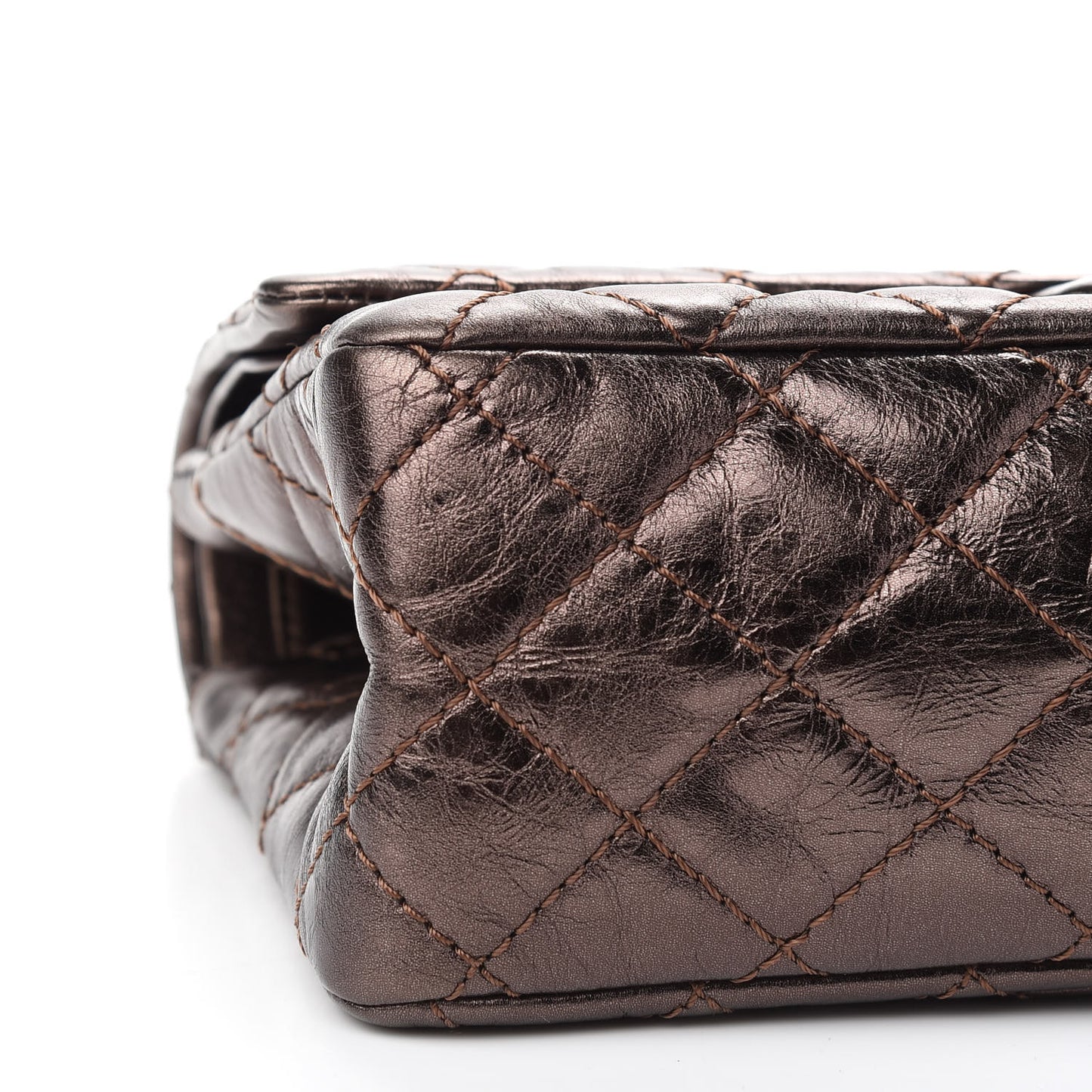 Metallic Aged Calfskin Quilted 2.55 Reissue 225 Flap Bronze