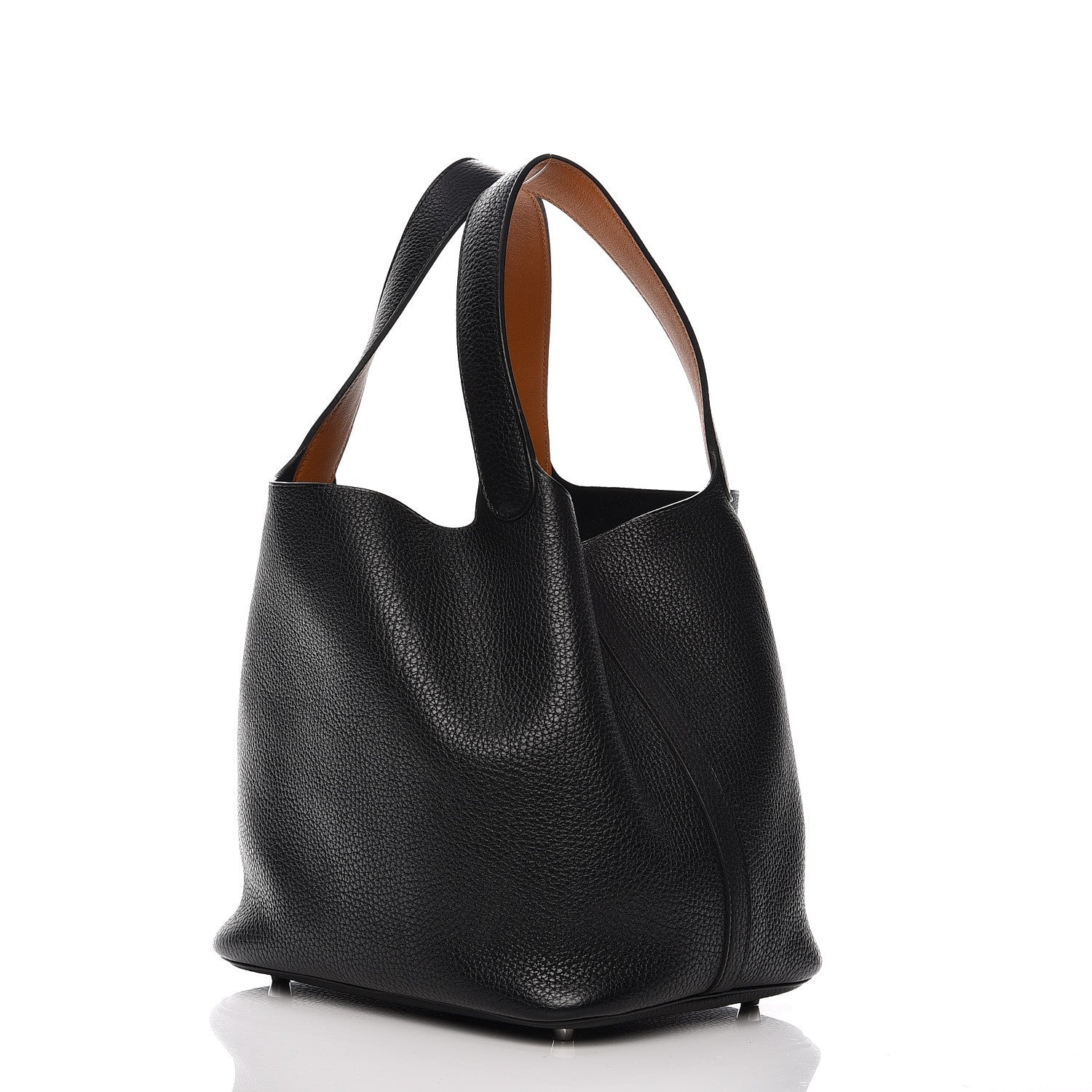 Hermes Taurillon Clemence Picotin Lock 22 MM Black Toffee 3 of 7