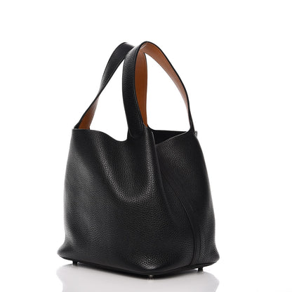 Hermes Taurillon Clemence Picotin Lock 22 MM Black Toffee 3 of 7