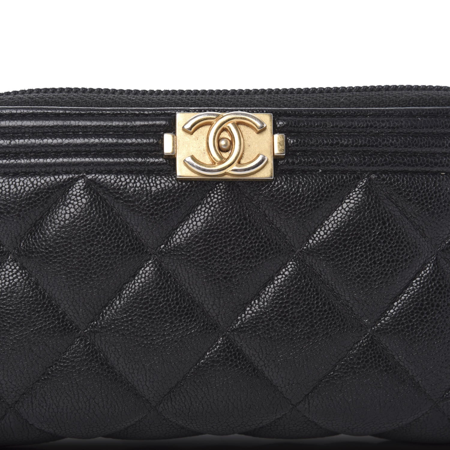 Chanel Caviar Quilted Small Boy Zip Around Wallet Black 11 of 11